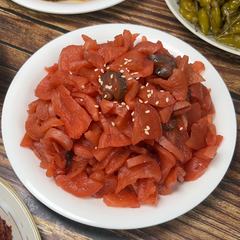 오복채 — 500g·1kg·2kg 소분 · 표시사항 라벨 부착