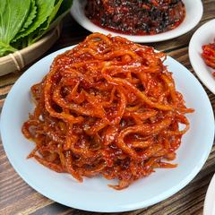 오징어 진미채 — 500g·1kg·2kg 소분 · 표시사항 라벨 부착